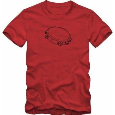 Imagem de Camiseta Masculina Estampa Pandeiro Samba Algodão Manga Curta - BLACKC