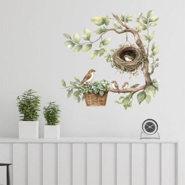 Imagem de Adesivos de parede Creative Bird Nest Tree Branch PVC 29x30cm - yiweis