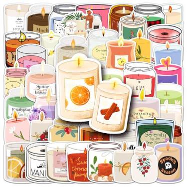 Imagem de Pacote de adesivos com tema de vela perfumada, 50 unidades de vinil im