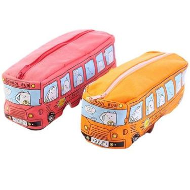 Imagem de Estojo para lápis Creative Animal Bus Design Canvas 19x6,6x6cm - Yiwei