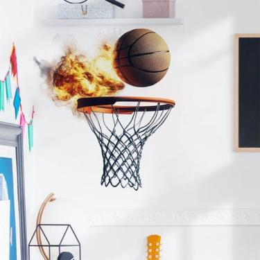 Imagem de Adesivos de parede Tema esportivo de basquete 3D 40x45cm PVC - yiweisa