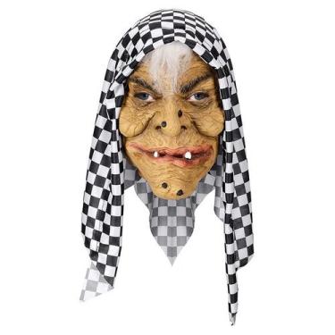 Imagem de Máscara de bruxa Scary Old com resina de lenço quadriculado - yiweisai