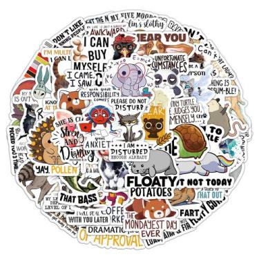 Imagem de Pacote de adesivos Pet Friendship, 50 unidades com citações fofas de c