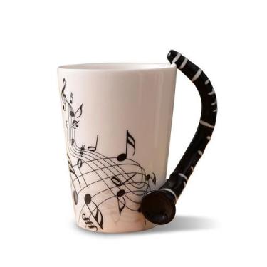 Imagem de Caneca Ceramic Music Note 350 ml com alça de instrumento musical - yiw