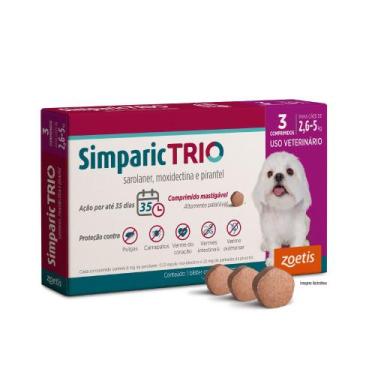 Imagem de Simparic Trio 6mg (2,6 a 5kg ) 3 Comprimidos - Zoetis