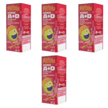 Imagem de Kit 4 Vitaminas A+D gotas 4x20ml Sabor Framboesa Malttinha Maltta-Unissex