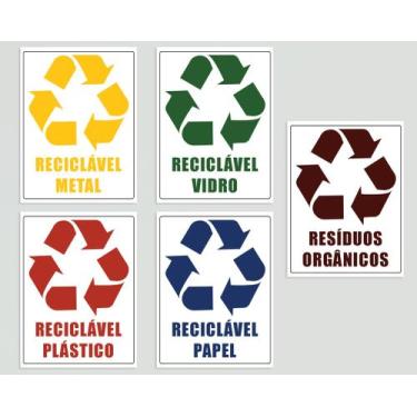 Imagem de Adesivos para Lixeiras - Lixo Reciclável Adesivo Resistente - Intempo 