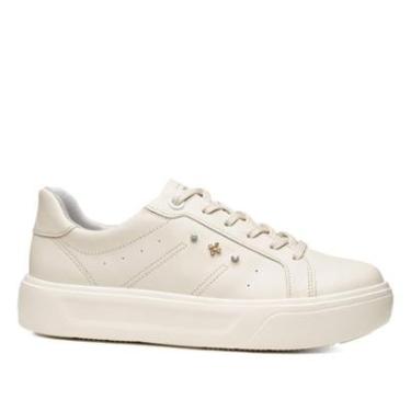 Imagem de Tênis Pegada Feminino em Couro Milk 211226-02-Feminino