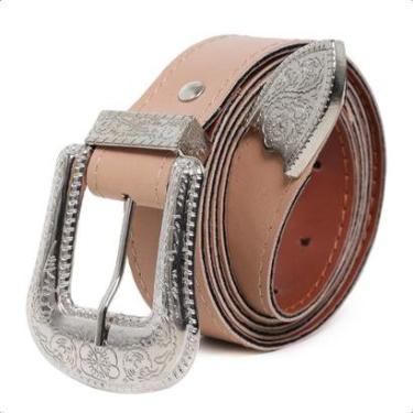 Imagem de Cinto Feminino Contry Fivela Com Ponteira Prata Pluz size-Feminino