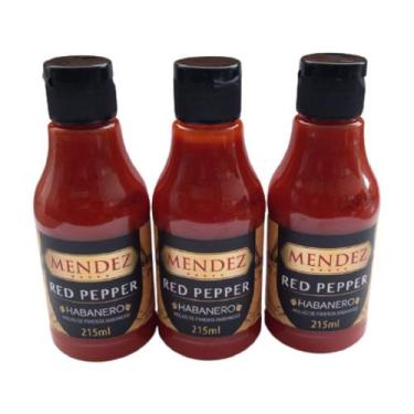Imagem de Kit Molho de Pimenta Mendez 215ml 03 Red Pepper Habanero