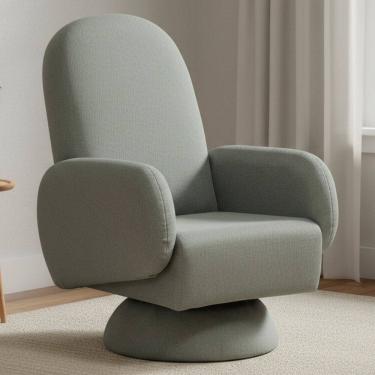 Imagem de Poltrona de Amamentação Com Balanço Giratória Cone Dolce D02 Tramado Verde C-296 - Lyam...