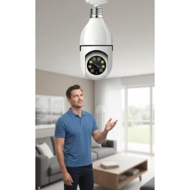 Imagem de 2x Câmera Lâmpada 360 Wifi Giratória Sem Fio Branca Seguranç - Congrat