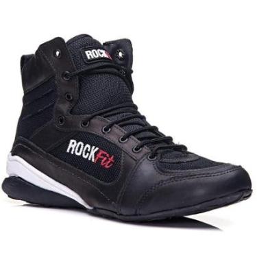 Imagem de Bota De Treino Rock Fit Work Out Couro Cano Médio Cadarço-Feminino