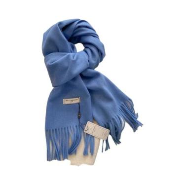 Imagem de Cachecol Feminino Longo De Caxemira Quente Para Inverno, 26 Cores, Xal
