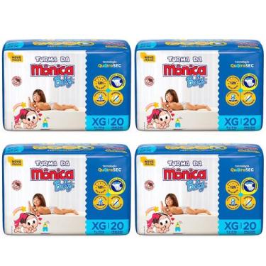 Imagem de Fralda Turma da Mônica Baby Jumbo Tamanho XG - 4 Pacotes com 20 Fralda
