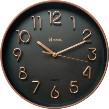 Imagem de Relógio de Parede Herweg 6493 330 Marrom Fosco Rose Gold Fosco