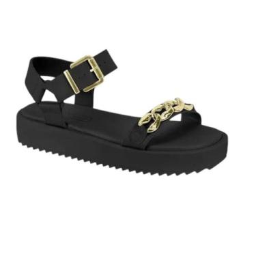 Imagem de Sandalia moleca feminina flatform casual 5489.118 preto, Preto, 37