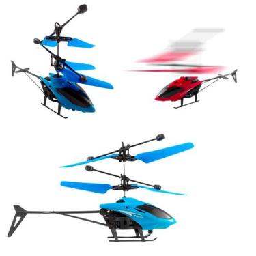 Imagem de Mini Helicóptero Voa Sozinho Recarregável Brinquedo Sensor - FlyCopter