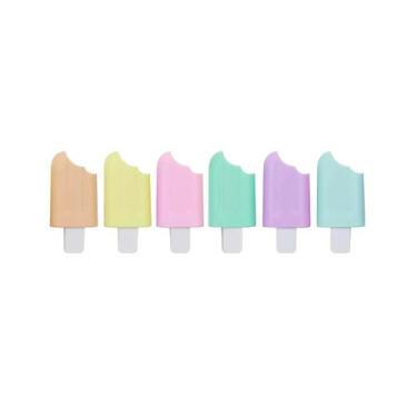Imagem de Marca Texto Mini Picolé VMP Kit Contendo 6 Cores Tons Pastel