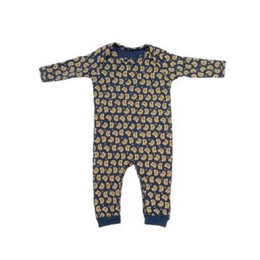 Imagem de Roupa Bebe Macacão Suedine Algodão Premium Presente , P, Azul marinho