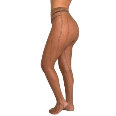 Imagem de Meia Calça Arrastão Bordada Sensual Fantasia Transparente Sexy - Zee R