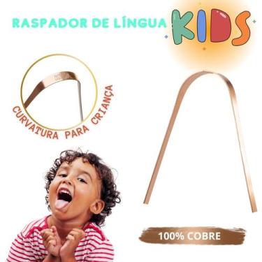 Imagem de Raspador Infantil de Cobre Limpador de lingua kids para crianças cobre