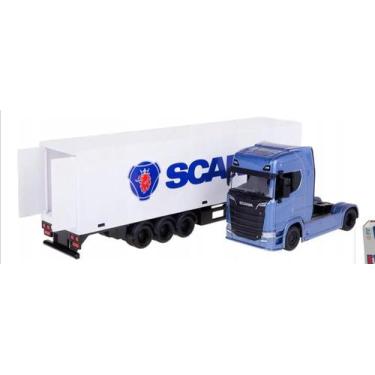 Imagem de 1:43 Bburago Scania Caminhão Haulers Trailer Miniatura Coleção