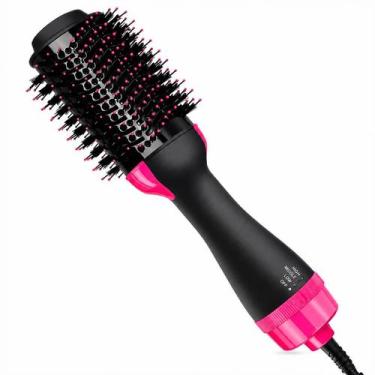 Imagem de Escova Secadora Profissional Seca Alisa Modela Cabelo - Dfjn, Preto e 