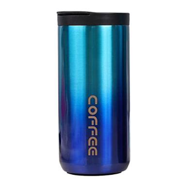 Imagem de Copo de aço inoxidável duplo, copo de café reutilizável isolamento a vácuo de aço inoxidável com tampa | Parede dupla para café, chá, cerveja, bebidas quentes e frias