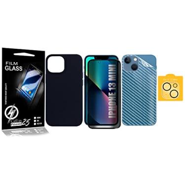 Imagem de Capinha Aveludada Preta + Pel 3d Privacidade + Camera + Traseira IPhone 13 Mini 5.42 - Cell In Power25