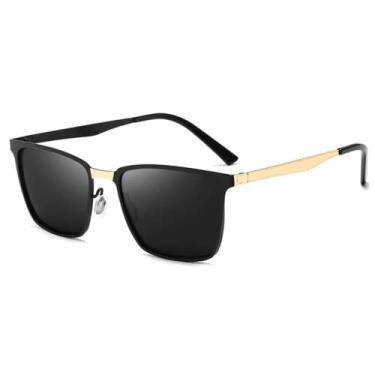 Imagem de Óculos de Sol Masculino Polarizado UV400 Lente Polarizada (Preto-Dourado)