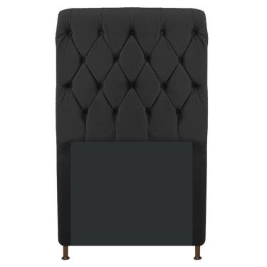 Imagem de Cabeceira Cristal 90 Cm Solteiro Com Capitonê Suede Preto