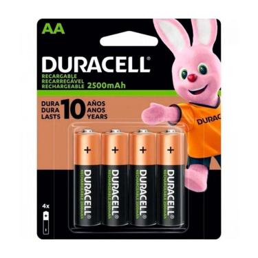 Imagem de Pilha Recarregável Duracell AA 2500mAh 4 Unidades