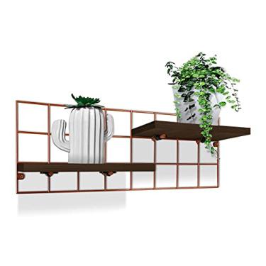 Imagem de Prateleira De Parede Brilon MDF Porta Vaso De Flor 30cm X 15cm Cobre