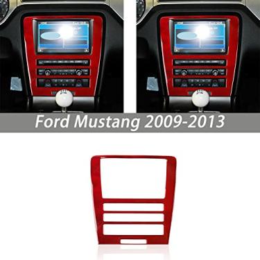 Imagem de FINMOKAL Acabamento Da Tampa Do Painel De Controle Central De Fibra De Carbono Para Ford Mustang 2009-2013 Preto, Fibra De Carbono