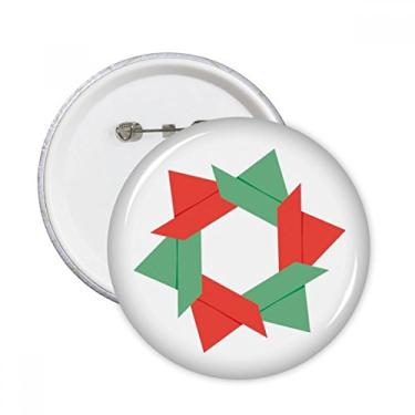 Imagem de Decoração abstrata com estampa de origami, alfinetes redondos, emblema, botão, 5 peças
