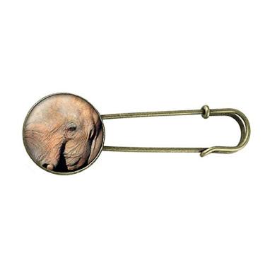 Imagem de Broche de metal retrô de elefante animal selvagem de organismo terrestre broche de metal