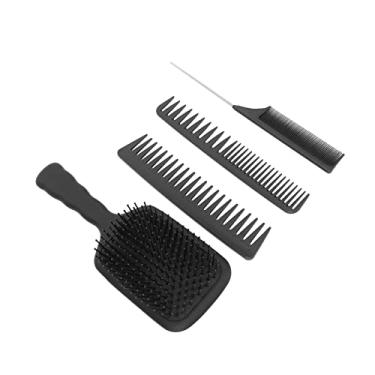Imagem de Escova de cabelo de remo, conjunto de pente de cabelo promove a circulação sanguínea para cabeleireiro doméstico(Preto, Encaixotado)