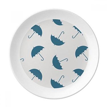 Imagem de Guarda-chuva azul Prato decorativo de porcelana Salver Prato de jantar