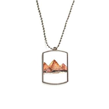 Imagem de DIYthinker Colar com pingente de corrente de aço inoxidável da Pirâmide do Egito de Gaza