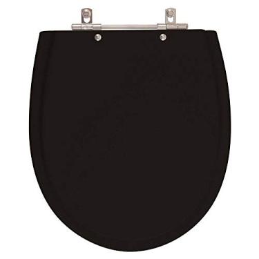 Imagem de Assento Sanitario Poliester com Amortecedor Polo Preto para Vaso Hervy