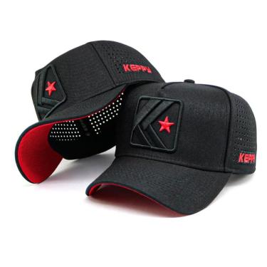 Imagem de Boné Masculino Trucker Aba Curva Preto Americano Keppy k27-Unissex