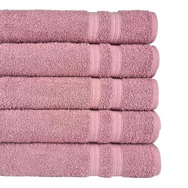 Imagem de Kit 05 Toalhas de Rosto Gigante Felpuda Alta Absorção 100% Algodão 45x80cm 430g/m² - Rose