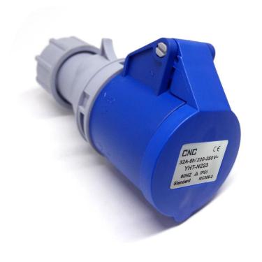 Imagem de Tomada Macho 2P+Terra 32A Modelo YHT-N223 Azul CNC