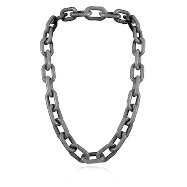 Imagem de Toyokar Wo's Colar de corrente grossa de acrílico elegante, colar simples decorativo vintage longo para mulheres, One Size, Acrílico, Sem Pedra Preciosa