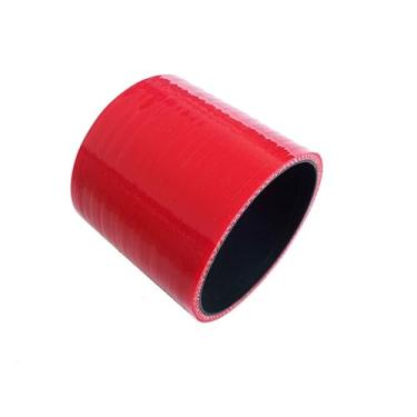 Imagem de JOIUYOLJ Acoplador de mangueira de silicone reto ID 7.6 cm (76 mm) para intercooler turbo universal tubo de admissão de ar direto reforçado 3 camadas 4,5 mm comprimento 76 mm (ID76, VERMELHO)