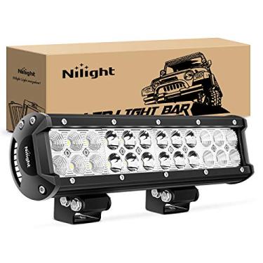 Imagem de Nilight - NI06A-72W 12 Polegadas 72W Combo de inundação de LED Barra de luz Off Road Luzes de barco Luz de neblina Luz de LED de trabalho para caminhões, 2 anos de garantia