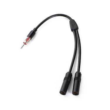 Imagem de supmory Rádio AM FM estéreo 1 macho 2 fêmeas Y adaptador conector de antena (divisor de antena Y adaptador)
