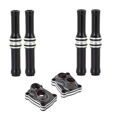 Imagem de M Maintenanse Capa de elevação de haste para Harley Twin Cam Street Glide Road King Electra Glide Tri Ultra Dyna Fit Street Bob Softail Fatboy 99-17 (Touring 17-23 Softail 18-23 (preto)