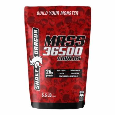 Imagem de Hipercalorico Refil 3Kg Mass 36500 Gainers Whey Isolado Concentrado (3Kg, Mousse de Morango)